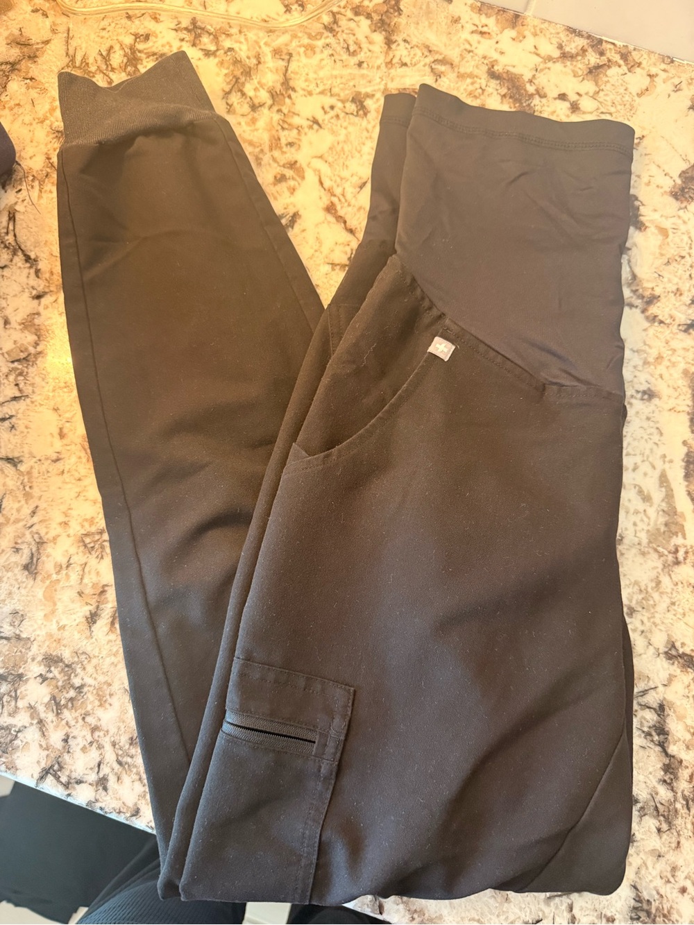 Figs Black Maternity Jogger Pants with Pocket